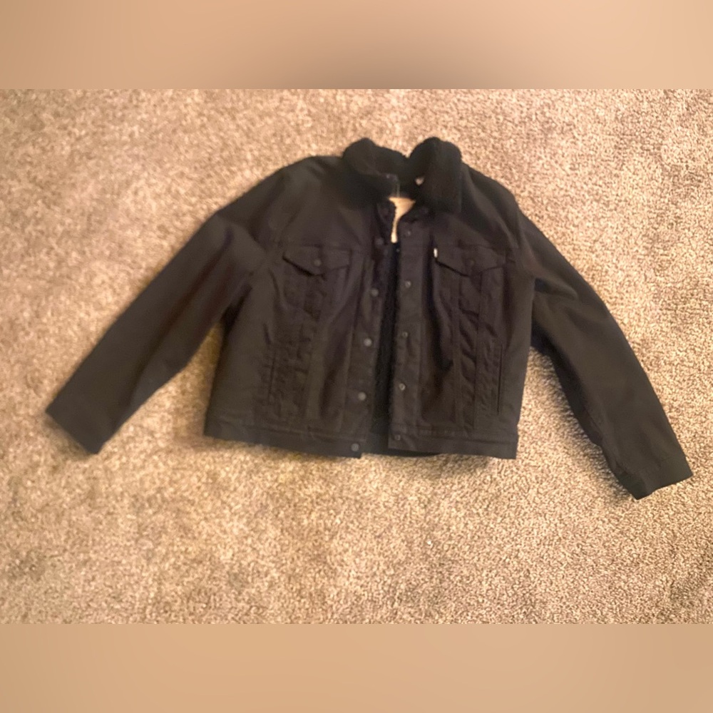 Levi’s Black Denim Sherpa Jean Jacket|Women Size: XL|NWT